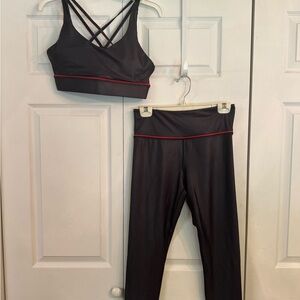 ZYIA Black and Red Activewear Set